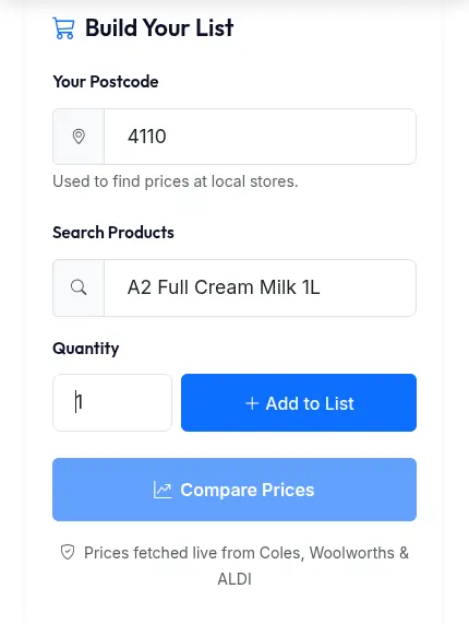 Add Product to List