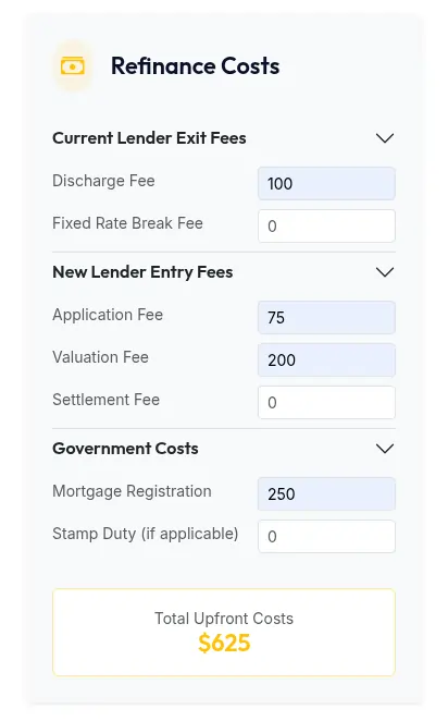 Refinance Cost Input